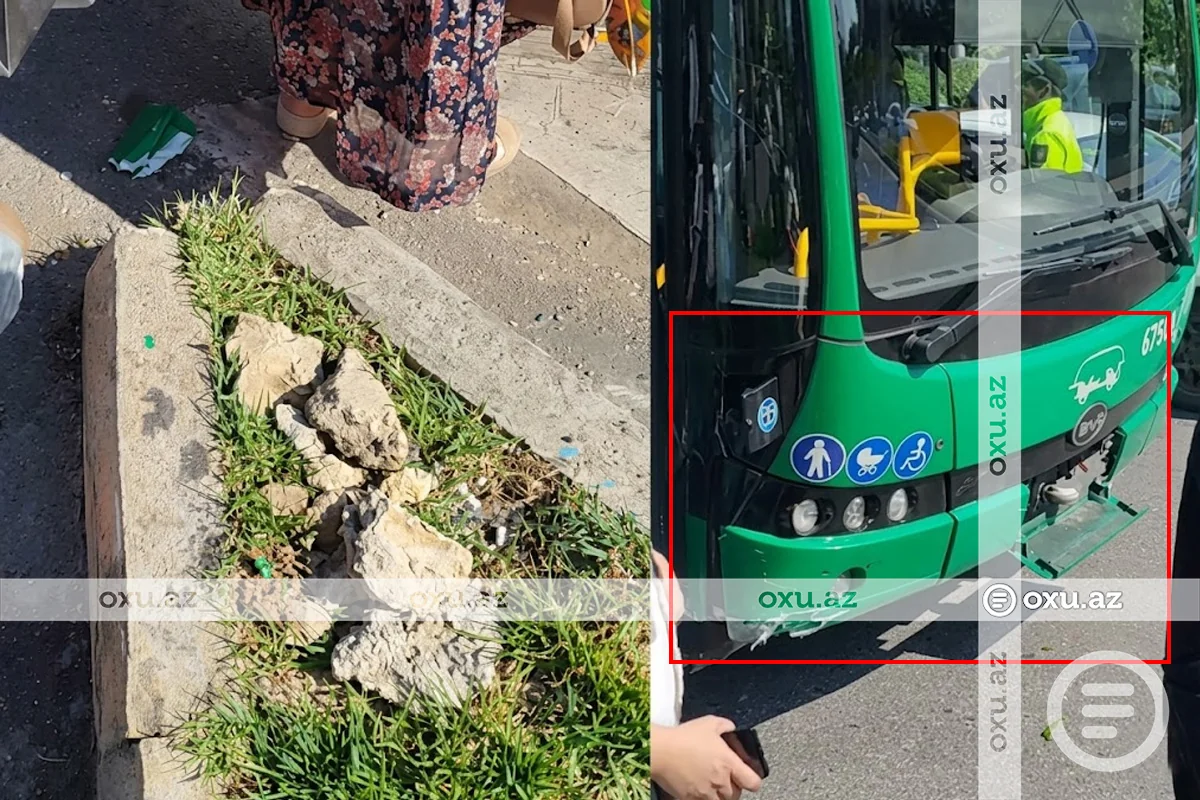 Bakıda avtobus qəzaya düşdü