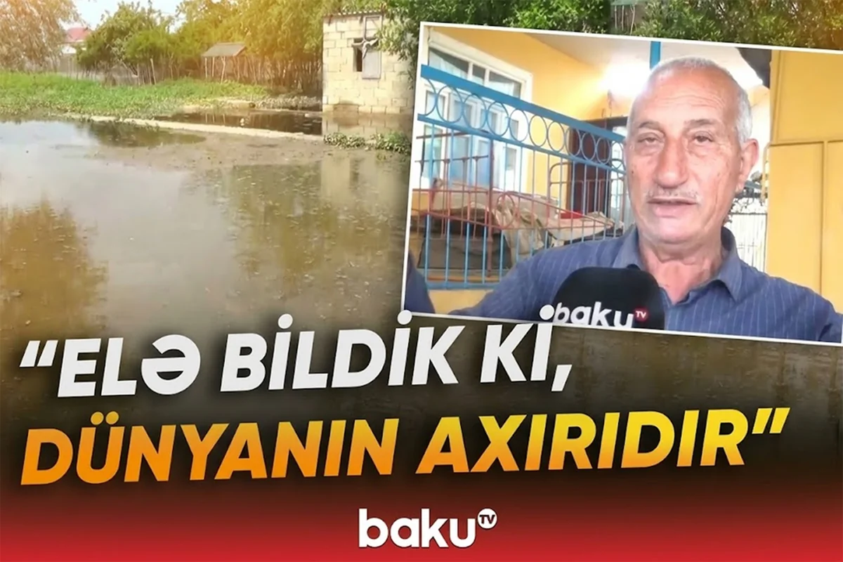 Biləsuvarda kəndi su basdı: 