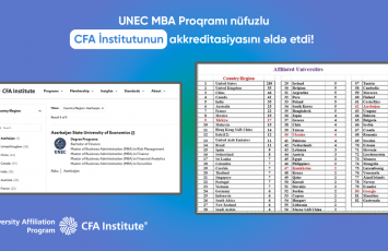 UNEC-in MBA Proqramı nüfuzlu CFA İnstitutunun akkreditasiyasını əldə etdi!