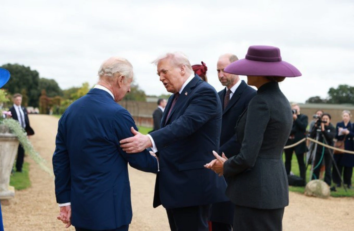 Donald Tramp və xanımı Melaniya Vindzor qalasında Britaniya kral ailəsi ilə görüşdü - VİDEO-FOTO