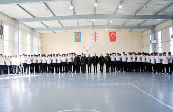 Azərbaycan, Gürcüstan və Türkiyənin hərbi təhsil sahəsində əməkdaşlığı müzakirə olunub - FOTO