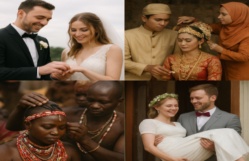 Söyülən, saçı qırxılan gəlinlər, bəyi öpən qadınlar - Dünyanın ən qəribə evlilik ritualları