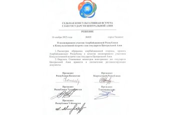 Azərbaycan Mərkəzi Asiya Dövlət Başçılarının Məşvərət Görüşünün tamhüquqlu iştirakçısı olub