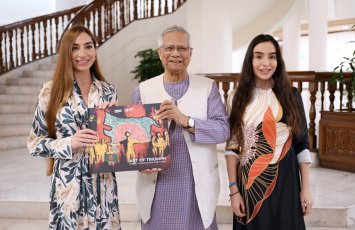 Leyla və Arzu Əliyevalar Məhəmməd Yunusla görüşdülər - FOTO