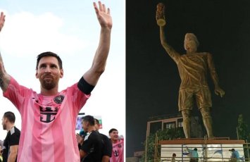 Messi üçün 21 metrlik heykəl ucaldıldı - FOTO