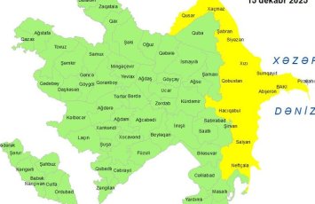 Küləkli hava şəraiti ilə bağlı sarı xəbərdarlıq verildi