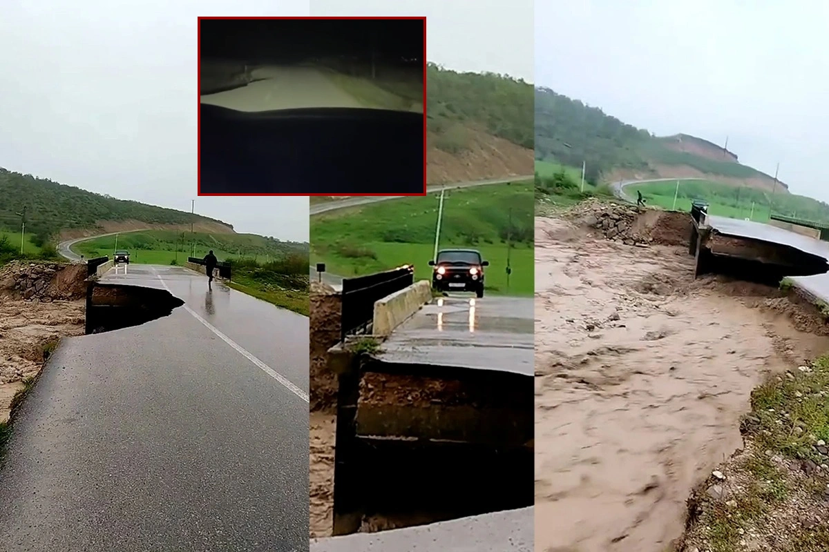 Şabranda çökən yol təhlükə saçır - Nə vaxt bərpa ediləcək, xəbərdarlıq nişanları niyə yoxdur?