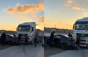 Bakıda BMW yük maşınına çırpıldı - xəsarət alanlar var