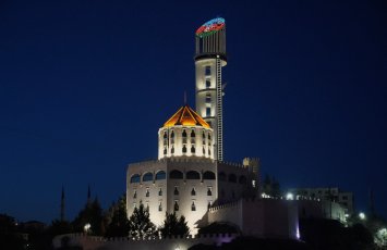 Ankarada yerləşən Cumhuriyet Qülləsində Azərbaycan bayrağı proyeksiya olunub - FOTO