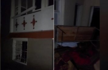 Şəkidə partlayış olan evdən GÖRÜNTÜLƏR - VİDEO