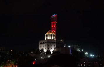 Ankaradakı Cümhuriyyət Qülləsində Azərbaycan bayrağı proyeksiya olunub - FOTO