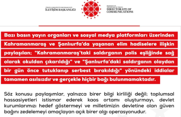 DMM: Kahramanmaraş və Şanlıurfadakı insidentlərlə bağlı dezinformasiyalar yayılır - FOTO