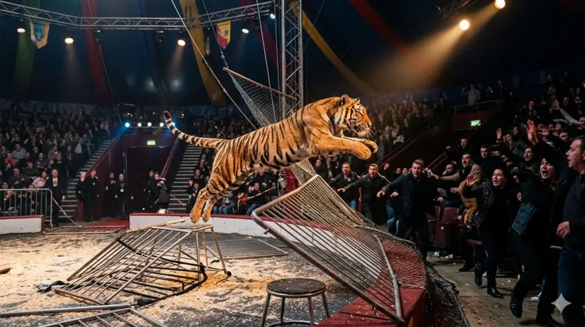 В России тигр выпрыгнул в зрительный зал во время выступления - ВИДЕО