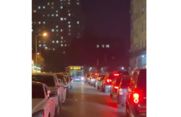 Bakıda avtobuslar bu yolu keçə bilmirlər - VİDEO