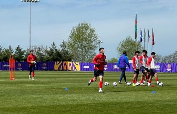 Azərbaycanın U-20 millisi Qəbələdə təlim-məşq toplanışını davam etdirir - FOTO