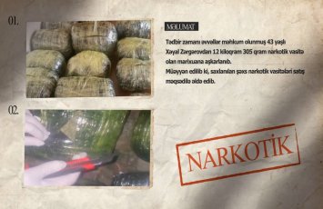 Suraxanıda 12 kq narkotik dövriyyədən çıxarılıb - VİDEO