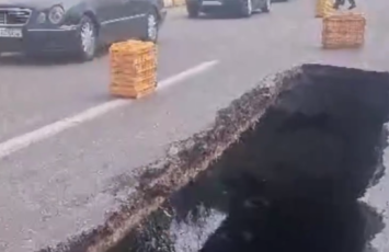 На трассе Баку-Алят просел мост