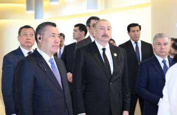 Видеокадры визита Ильхама Алиева в Казахстан