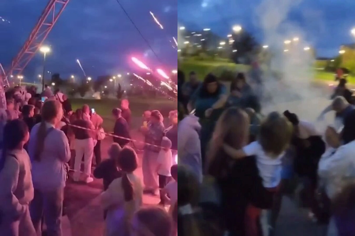В России фейерверк попал в толпу людей на празднике-ВИДЕО