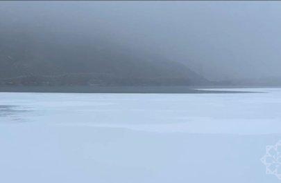 Arpaçay su anbarının səthi dondu - FOTOLAR