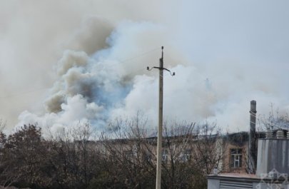 Naxçıvanda hərbi hissədə yanğın oldu - FOTOLAR