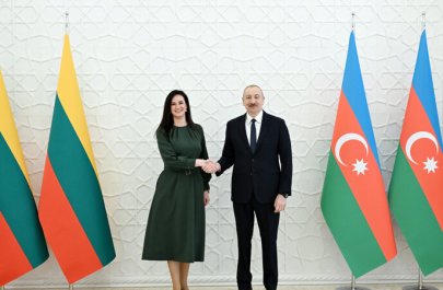 Azərbaycan Prezidenti Litvanın baş nazirini qəbul etdi - FOTO