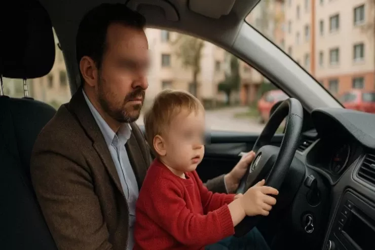 Sükanı azyaşlıya həvalə edən sürücü cəzalandırıldı - VİDEO