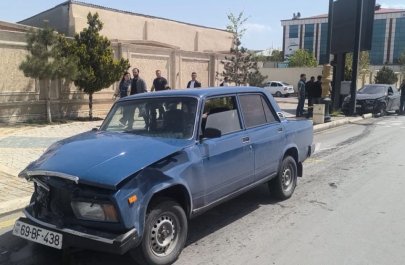 Naxçıvanda 2 avtomobil toqquşub, 1 nəfər yalanıb - FOTO
