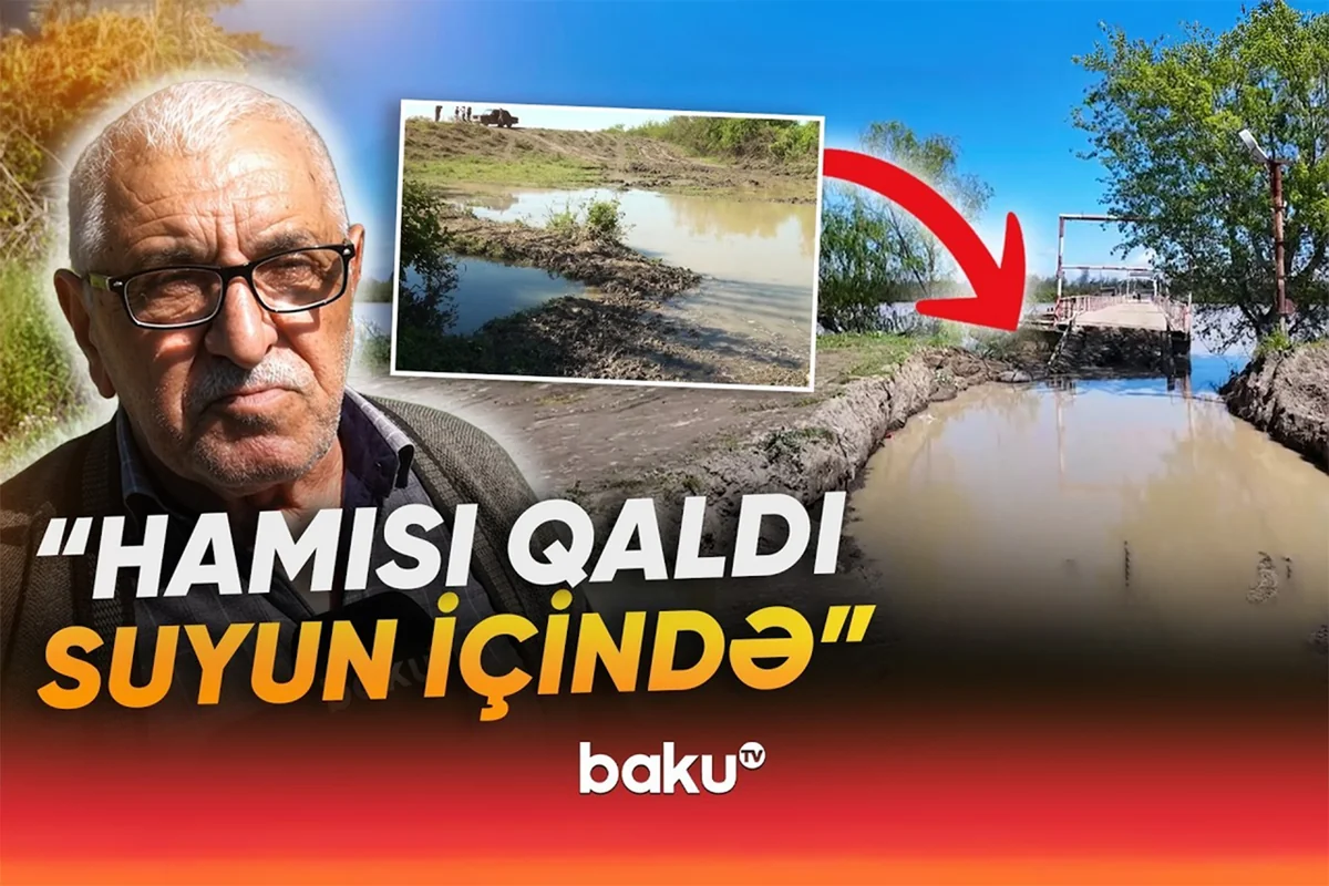 Kür məcrasından çıxdı, kənd sakinlərinə ciddi ziyan dəydi - VİDEO
