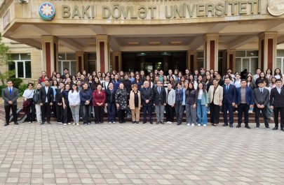 Seyran Səxavət Bakı Dövlət Universitetində tələbələrlə görüşüb - FOTOLAR