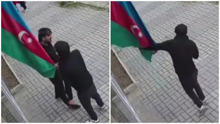 Полиция Сумгайыта расследует случай неподобающего обращения с флагом Азербайджана-ВИДЕО