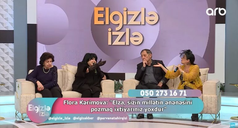 Elza canlı efirdə Flora Kərimova ilə dava etdi, mikrofonu yerə çırpıb getdi-VİDEO